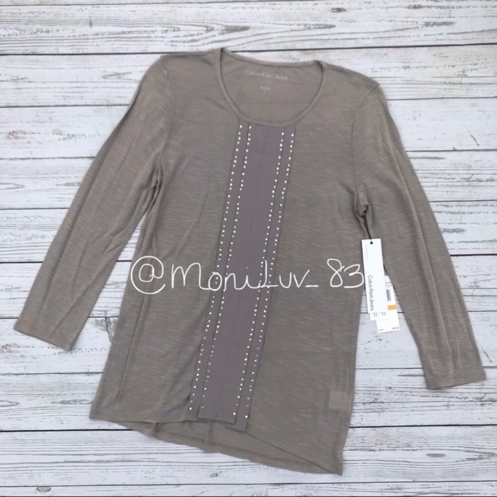 ✨NEW✨Calvin Klein Platinum Ice knit blouse women’s sz S
